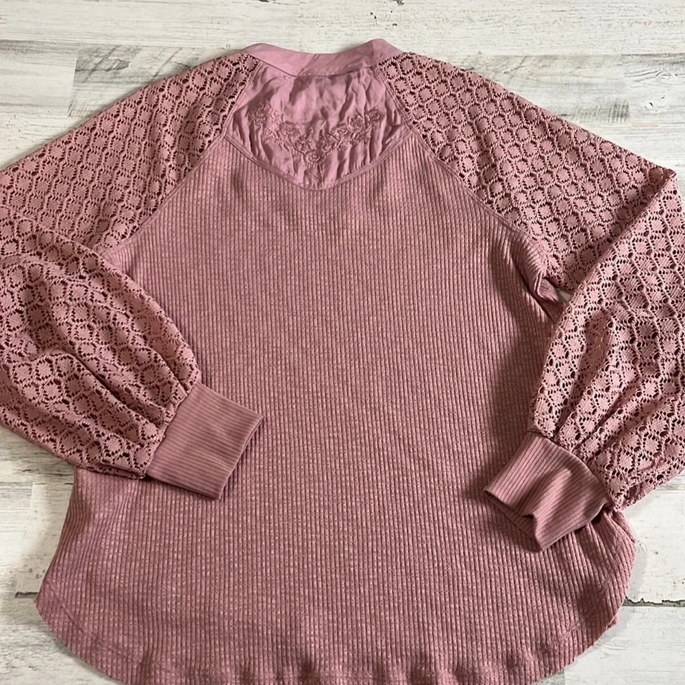 Free People Rose Sweetest Thing Thermal Top Size M